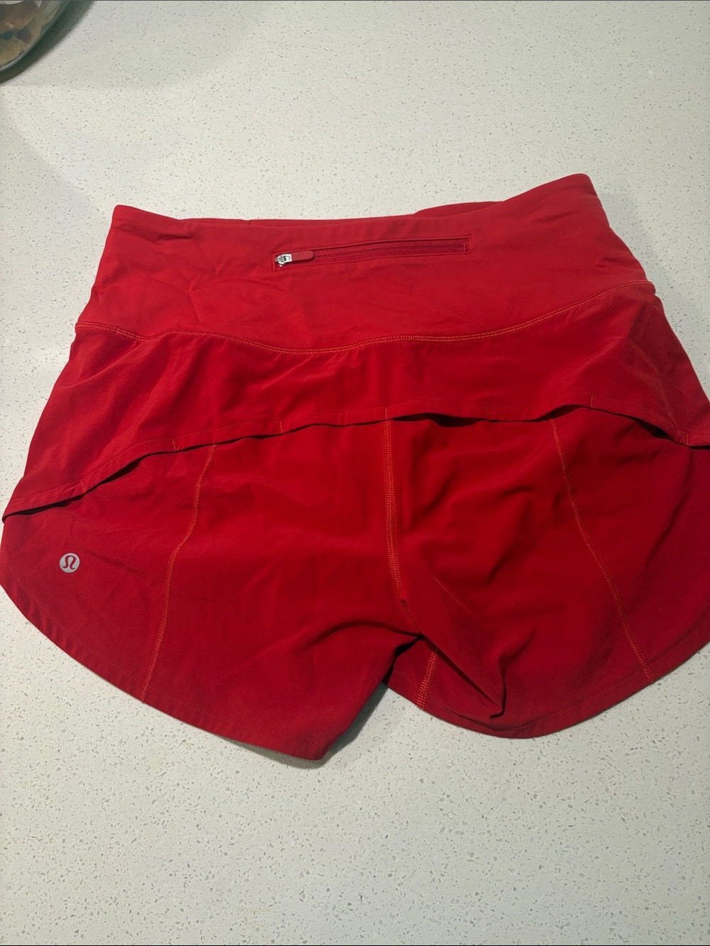 lululemon athletica Red Athletic Shorts with Back Zip Pocket